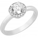 Δαχτυλίδι Μονόπετρο με Διαμάντια Λευκόχρυσος Κ18 - 16037.1R