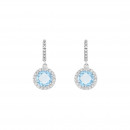 Σκουλαρίκια με Διαμάντια και Μπλέ Τοπάζι Λευκόχρυσος Κ18 - 16044BT