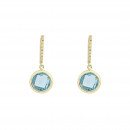 Σκουλαρίκια με Ζιργκόν και Μπλέ Τοπάζι Χρυσός Κ14 - 16047BT Σκουλαρίκια με Ζιργκόν και Μπλέ Τοπάζι Χρυσός Κ14 - 16047BT