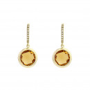 Σκουλαρίκια με Ζιργκόν και Citrine Χρυσός Κ14 - 16048CI