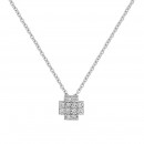 Κολιέ Σταυρουδάκι με Ζιργκόν Λευκόχρυσος Κ9 - 13025Κ9