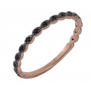 Δαχτυλίδι Μισόβερο Με Μαύρα Ζιργκόν Ροζ Χρυσός Κ9 - 16060P