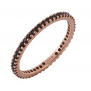 Δαχτυλίδι Ολόβερο με Μαύρα Ζιργκόν Ροζ Χρυσός Κ14 - 11053BL