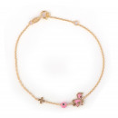 Παιδικό Βραχιόλι με Πόνι με Ροζ Σμάλτο Χρυσός Κ9 - 16073