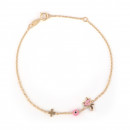 Παιδικό Βραχιόλι Μπαλαρίνα με Ροζ Σμάλτο Χρυσός Κ9 - 16074