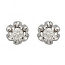 Σκουλαρίκια Μονόπετρα με Διαμάντια Λευκόχρυσος Κ18 - 063892E