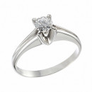Δαχτυλίδι Μονόπετρο με Διαμάντι Λευκόχρυσος Κ18 - 06394