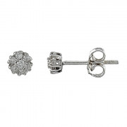 Σκουλαρίκια με Διαμάντια Λευκόχρυσος Κ18 - 10095