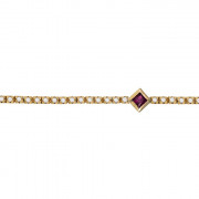 Βραχιόλι με Διαμάντια και Ρουμπίνι Χρυσός Κ18 - 20112RU