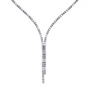 Κολιέ με Διαμάντια Λευκόχρυσος Κ18 - 40107