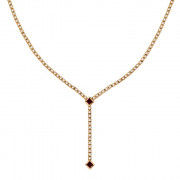 Κολιέ με Διαμάντια και Ρουμπίνι Χρυσός Κ18 - 40112RU