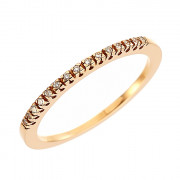 Δαχτυλίδι Μισόβερο με Διαμάντια Ροζ Χρυσός Κ18 - 91151RE