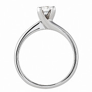 Δαχτυλίδι Μονόπετρο με Ζιργκόν Λευκόχρυσος Κ14 - 92064