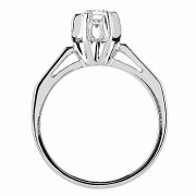 Δαχτυλίδι Μονόπετρο με Ζιργκόν Λευκόχρυσος Κ14 - 92231