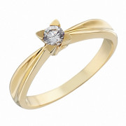 Δαχτυλίδι Μονόπετρο με Ζιργκόν Χρυσός Κ14 - 92233