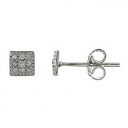 Σκουλαρίκια με Διαμάντια Λευκόχρυσος Κ18 - 11005