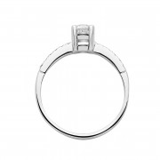 Δαχτυλίδι Μονόπετρο με Διαμάντια Λευκόχρυσος Κ18 - 13073