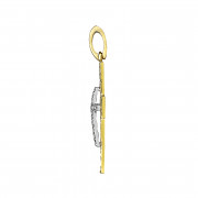 Σταυρός με Ζιργκόν Δίχρωμος Κ14 - 13057CZ