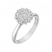Δαχτυλίδι με Διαμάντια Λευκόχρυσος Κ18 - 04086
