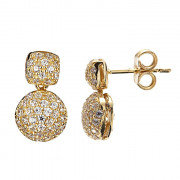 Σκουλαρίκια με Ζιργκόν Χρυσός Κ14 - 09100