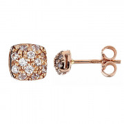 Σκουλαρίκια με Ζιργκόν Ροζ Χρυσός Κ14 - 09101