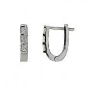 Σκουλαρίκια με Ζιργκόν Λευκόχρυσος Κ14 - 08299