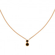 Κολιέ με Μαύρα Διαμάντια Ροζ Χρυσός Κ18 - 10004BL