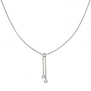 Κολιέ με Διαμάντια Λευκόχρυσος Κ18 - 10005