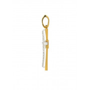 Σταυρός με Ζιργκόν Δίχρωμος Κ14 - 13012CZ