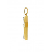 Σταυρός με Ζιργκόν Δίχρωμος Κ14 - 13014CZ