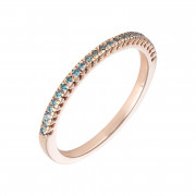 Δαχτυλίδι Μισόβερο με Μπλέ Διαμάντια Ροζ Χρυσός  K18 - 08162BLUE