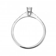 Δαχτυλίδι Μονόπετρο με Διαμάντια Λευκόχρυσος Κ18 - 13023