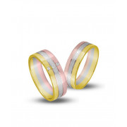 Βέρες με Διαμάντια Δίχρωμες Κ14 - 207926