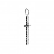 Σταυρός με Ζιργκόν Διπλής Όψης Λευκόχρυσος Κ14 - 13081CZ