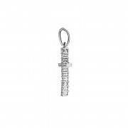 Σταυρός με Διαμάντια Διπλής Όψης Λευκόχρυσος Κ18 - 13089