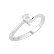 Δαχτυλίδι Μονόπετρο με Διαμάντι Πουάρ Λευκόχρυσος Κ18 - 16005
