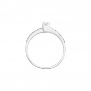 Δαχτυλίδι Μονόπετρο με Διαμάντια Λευκόχρυσος Κ18 - 16011