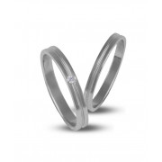 Βέρες με Διαμάντι Δίχρωμες Κ14 - 200326WP