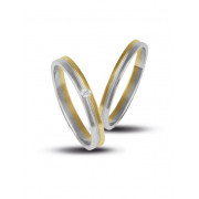 Βέρες με Διαμάντι Δίχρωμες Κ14 - 200326WP