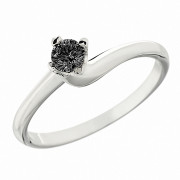 Δαχτυλίδι Μονόπετρο με Μαύρο Διαμάντι Λευκόχρυσος Κ18-06339BL4