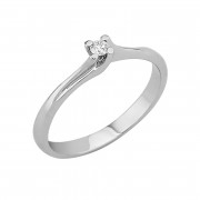 Δαχτυλίδι Μονόπετρο με Διαμάντι Λευκόχρυσος Κ18 - 912867R