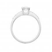 Δαχτυλίδι Μονόπετρο με Ζιργκόν Λευκόχρυσος Κ14 - 16035