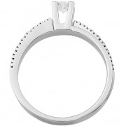 Δαχτυλίδι Μονόπετρο με Διαμάντια Λευκόχρυσος Κ18 - 16040