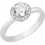 Δαχτυλίδι Μονόπετρο με Διαμάντια Λευκόχρυσος Κ18 - 16037.1R