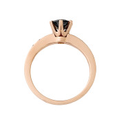 Μονόπετρο Δαχτυλίδι με Μαύρα Διαμάντια Ροζ Χρυσός Κ18 - 08346BL