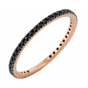 Δαχτυλίδι Ολόβερο με Μαύρα Ζιργκόν Ροζ Χρυσός Κ9 - 16061P