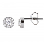 Σκουλαρίκια με Ζιργκόν Λευκόχρυσος Κ9 - 16064