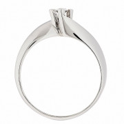Δαχτυλίδι Μονόπετρο με Διαμάντι Λευκόχρυσος Κ18 - 06395