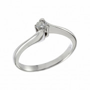 Δαχτυλίδι Μονόπετρο με Διαμάντι Λευκόχρυσος Κ18 - 06397