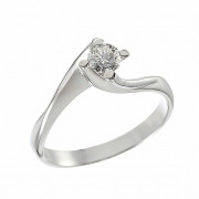 Δαχτυλίδι Μονόπετρο με Διαμάντι Λευκόχρυσος Κ18 - 064021R